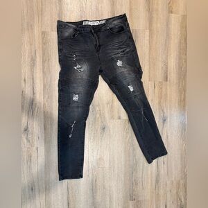 Distressed Black Denim Jeans